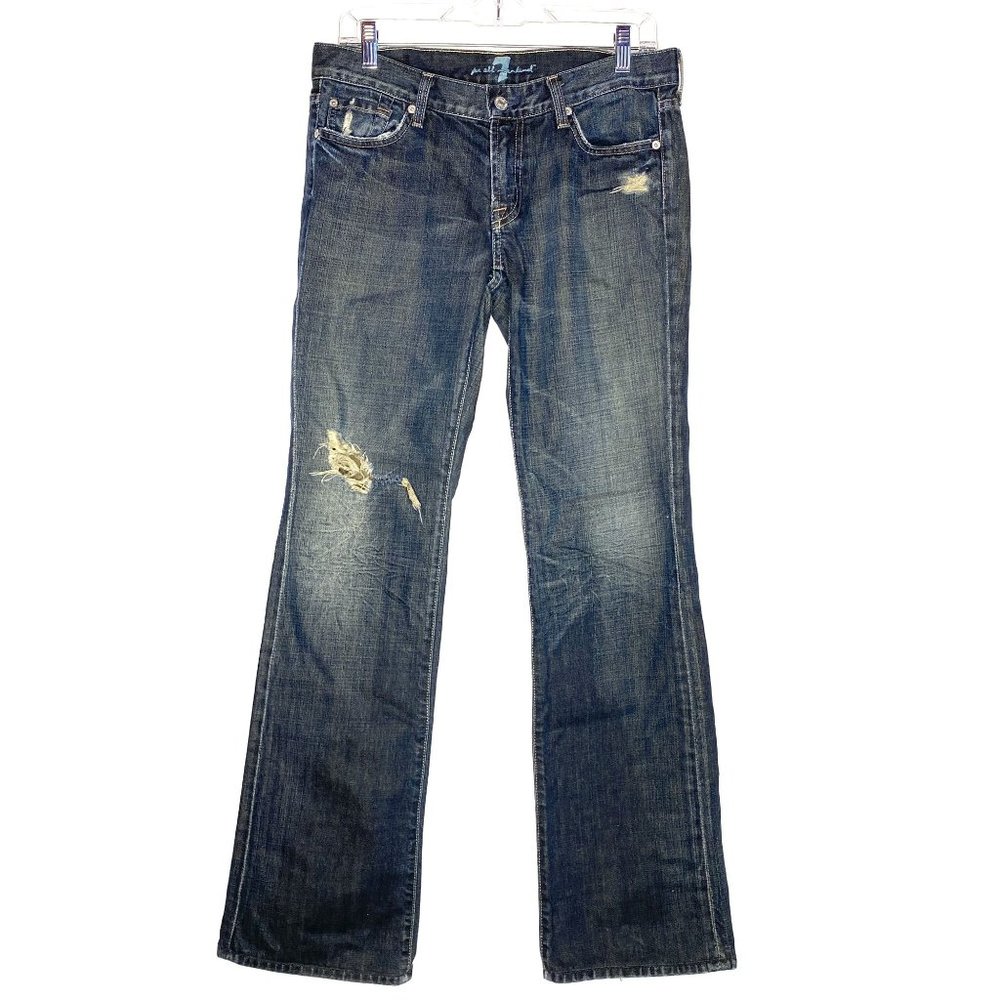 7 For All Mankind Mostly Blue Hint of Grey Bootcut Jeans